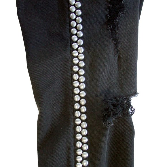 ETIENNE MARCEL Los Angeles $228 Distressed Studded Skinny Jeans 28 - Picture 8 of 8